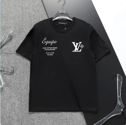 Louis Vuttion Black T-Shirt with White print